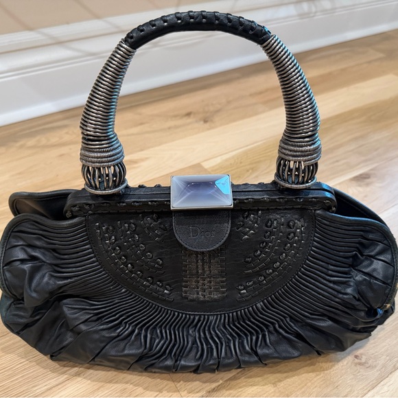 Dior Handbags - Dior Black and Silver Shoulder Bag